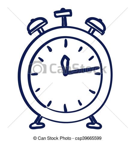 450x470 Clock Alarm Time Drawing Isolated Icon Vector Illustration