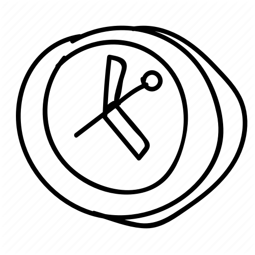 512x512 Clock, Doodle, Drawing, Hand Drawn, Time, Watch Icon
