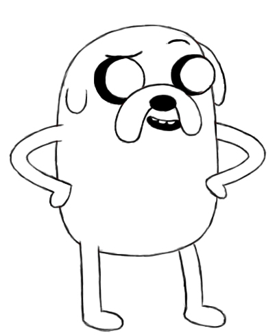 401x488 How To Draw Jake From Adventure Time
