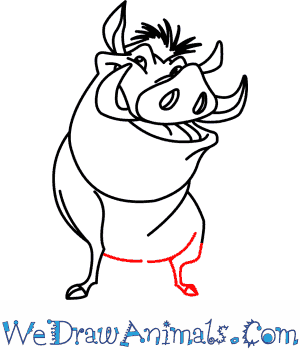 300x350 how to draw pumbaa from the lion king