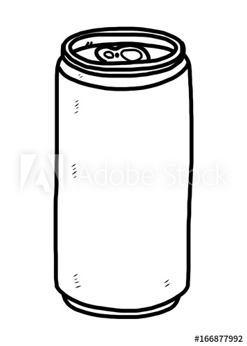 357x500 Soft Drink Can Cartoon Vector And Illustration, Black And White