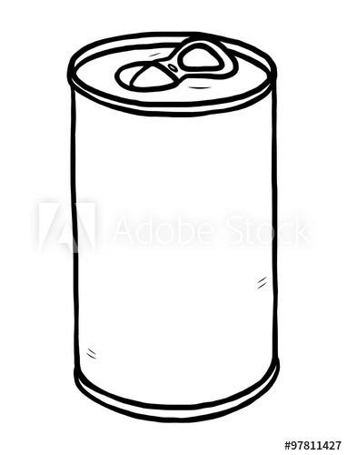 382x500 Tin Can Cartoon Vector And Illustration, Black And White, Hand