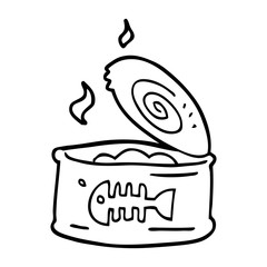 240x240 Line Drawing Cartoon Tin Of Tuna