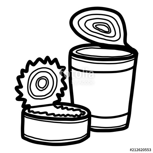 500x500 Used Tin Cans Cartoon Vector And Illustration, Black And White