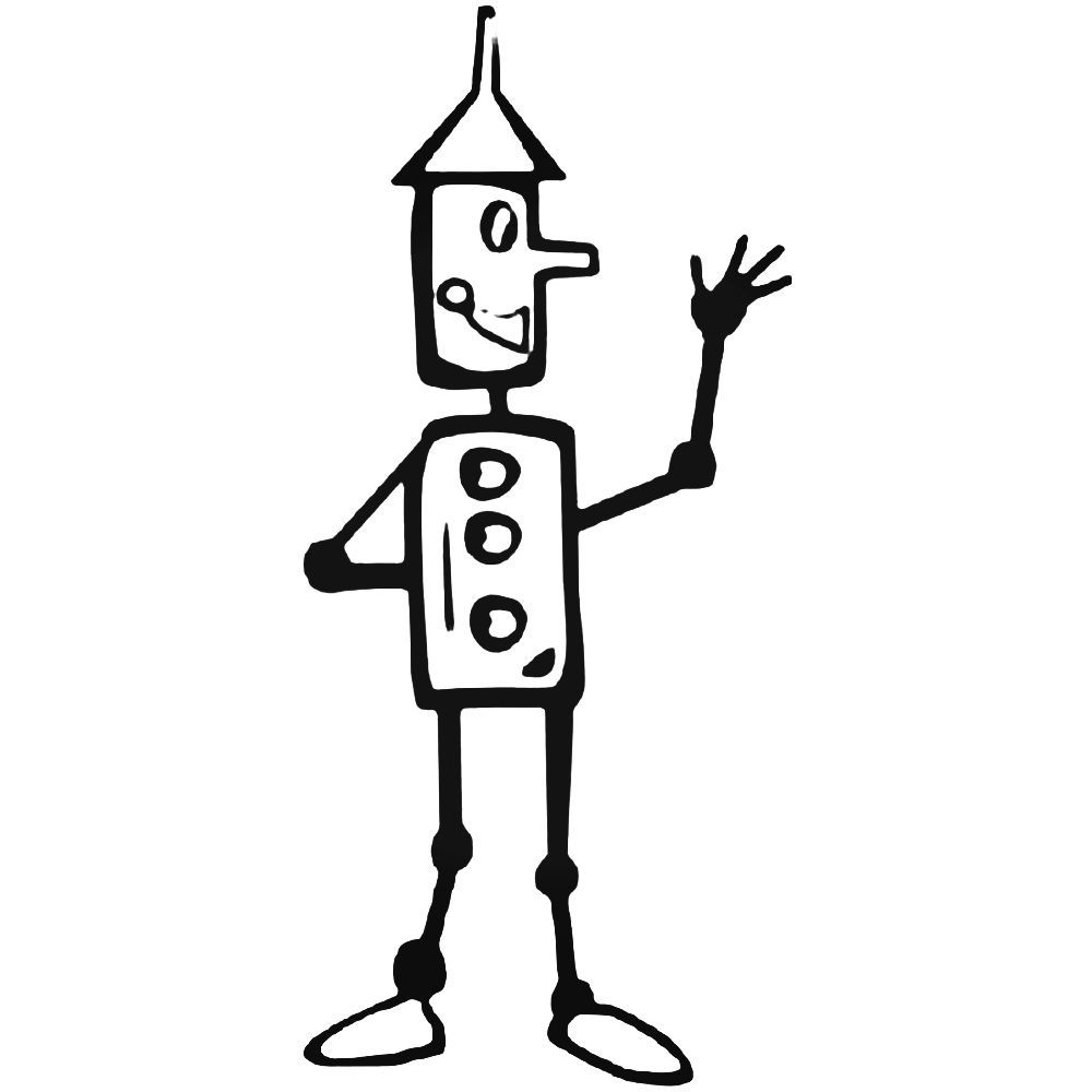1000x1000 Tin Man Stick Figure Vinyl Decal Sticker