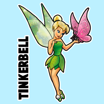 400x400 How To Draw Tinkerbell Holding A Butterfly With Easy To Follow