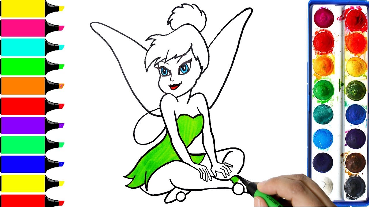 1280x720 Tinkerbell Coloring Pages For Kids And Drawing Disney Fairy