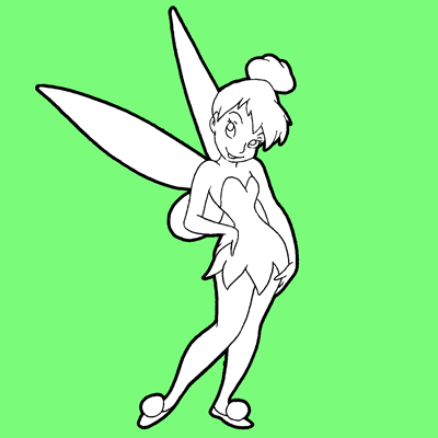 400x400 How To Draw Tinkerbell Step
