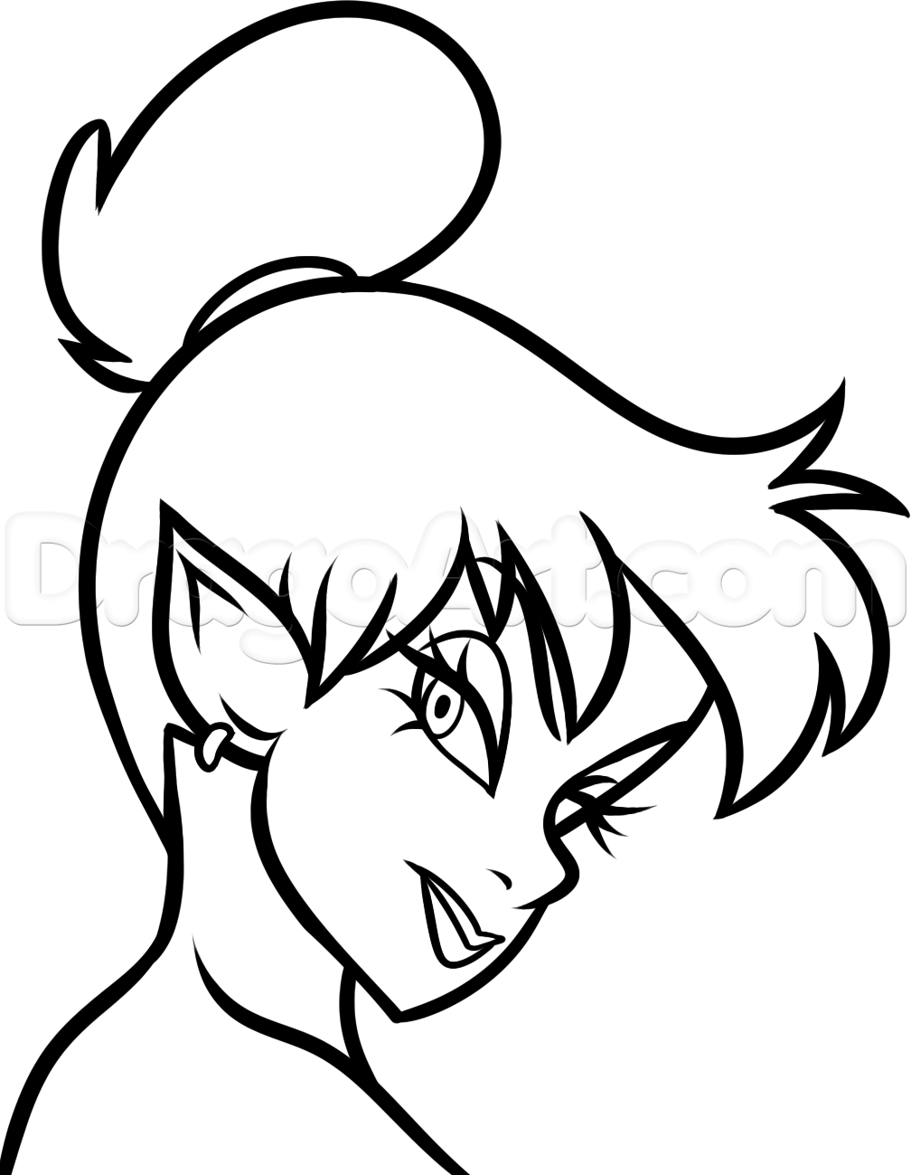1008x1299 How To Draw Dark Tinkerbell, Step