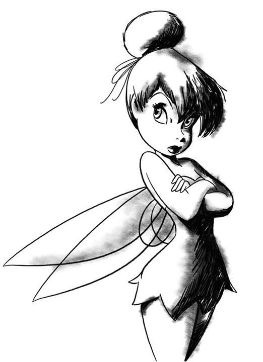 522x720 Tinkerbell Black And White