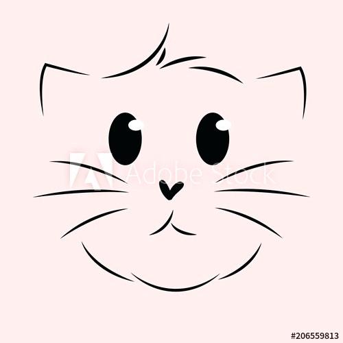 500x500 Cute Cat Face Drawing How To Draw Cute Cat Face