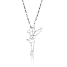 225x225 Disney Couture White Gold Plated Peter Pan Tinkerbell Outline