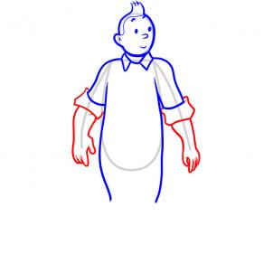 302x302 How To Draw Tintin, Step