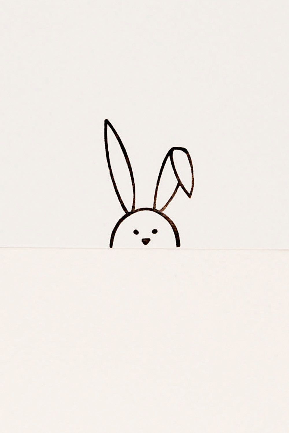 1000x1500 A Small Not Mounted Rubber Stamp Of A Primitive Simple Bunny Face