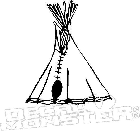 592x556 native tipi decal sticker