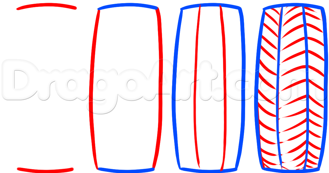 1137x597 How To Draw Tires, Step