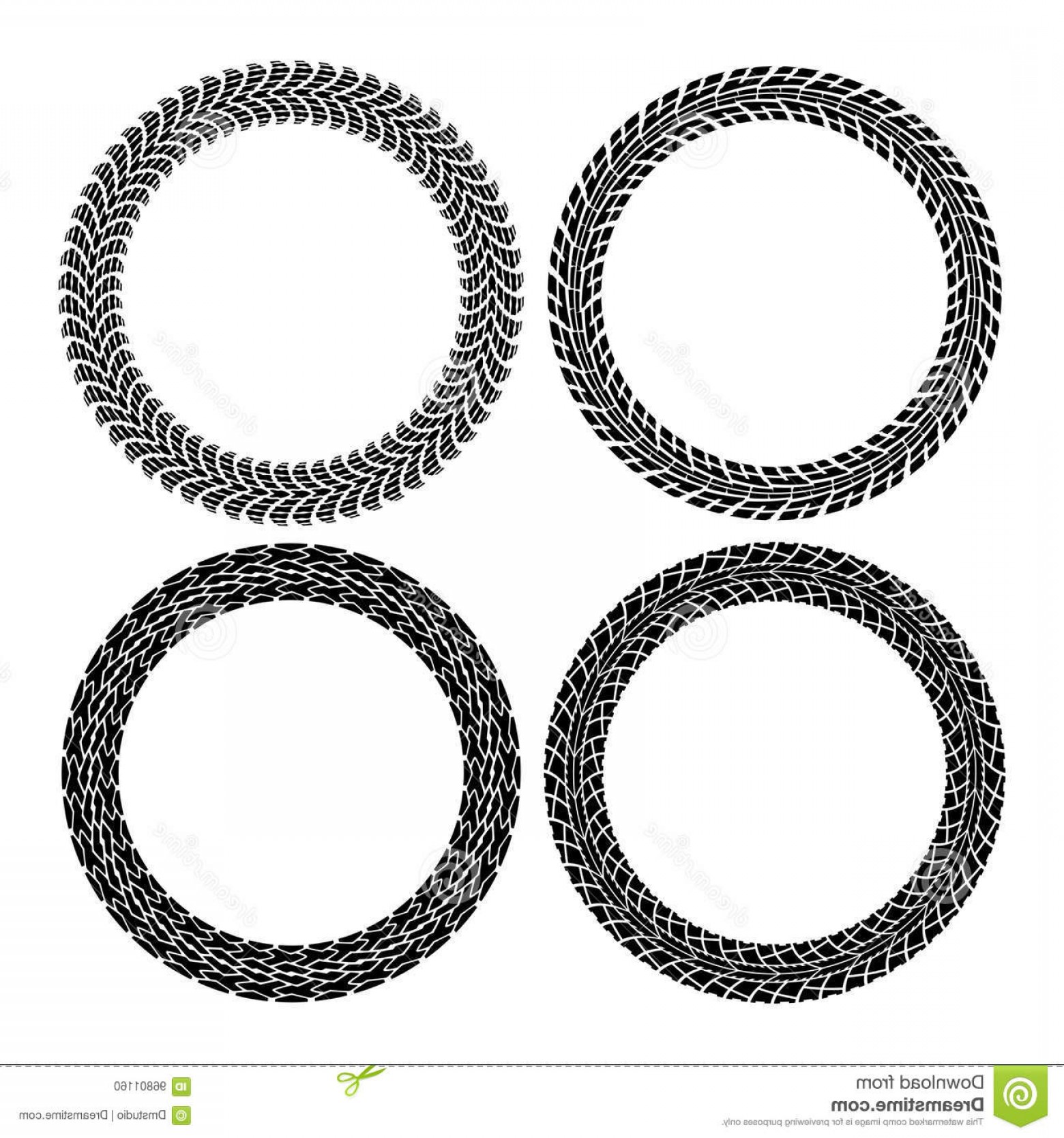1560x1668 Stock Illustration Set Round Tire Tracks Tractor Car Circle