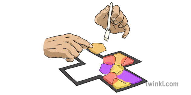 630x315 Making Tissue Paper Stained Glass Cross Illustration