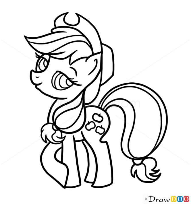 665x711 Pony Drawing Apple Jack For Free Download