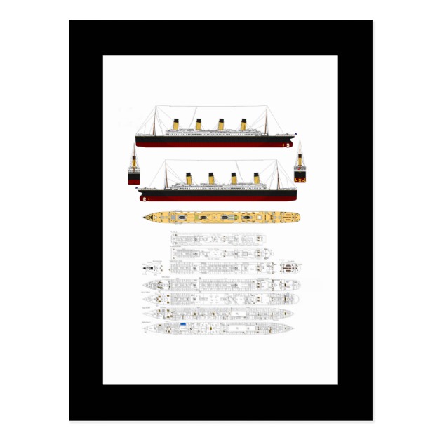 630x630 Rms Titanic Drawing And Diagram Postcard