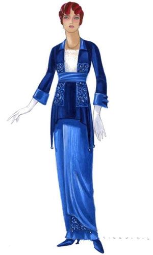 300x500 titanic movie costume sketch rose blue suit titanic costumes