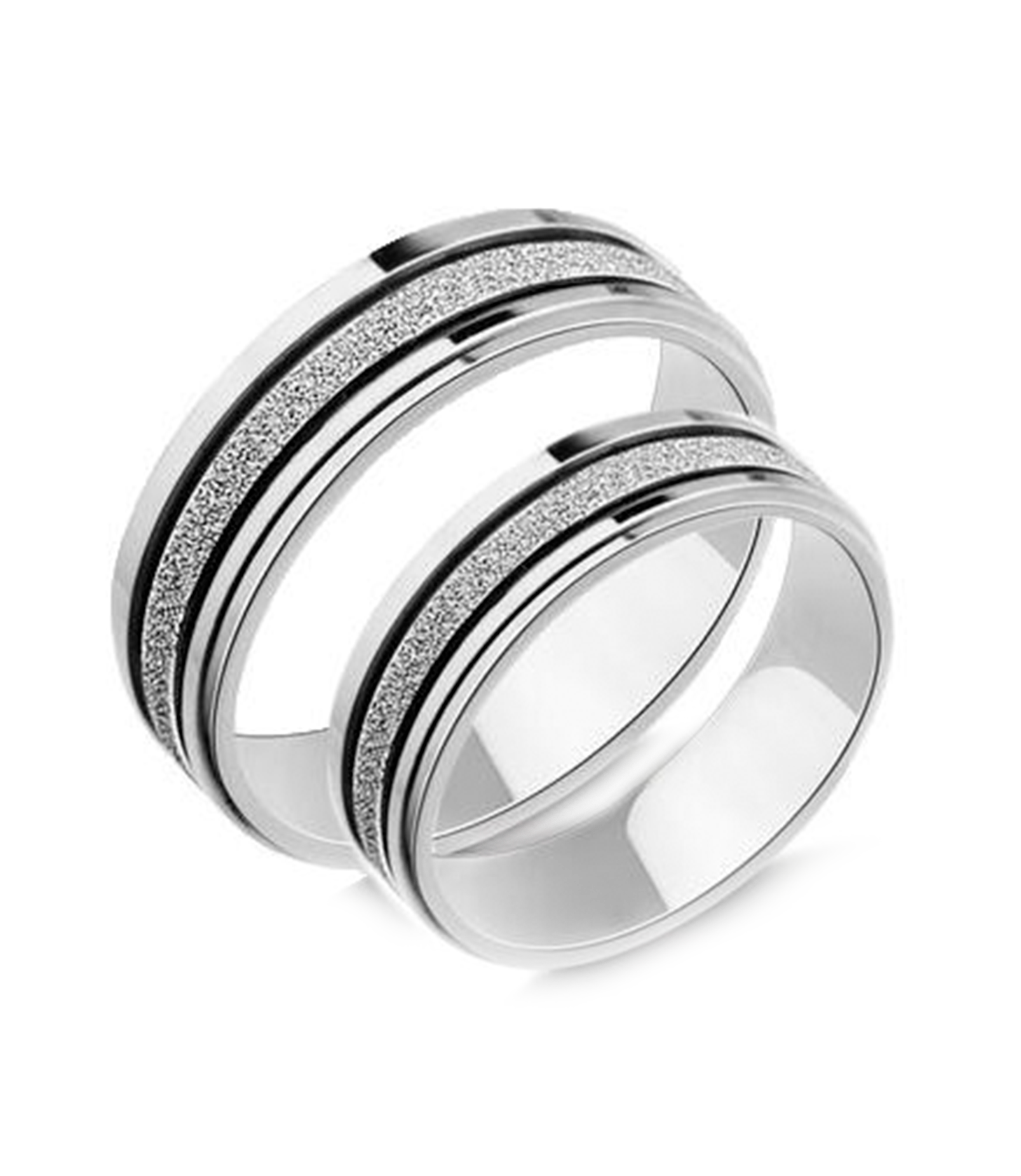 1607x1851 frosted silver titanium couple rings