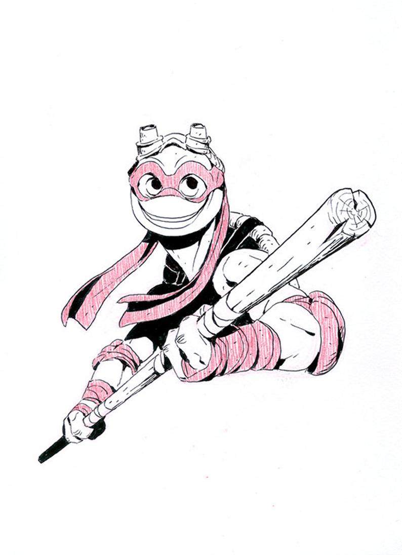 794x1096 Tmnt Donatello Original Ink Drawing Etsy