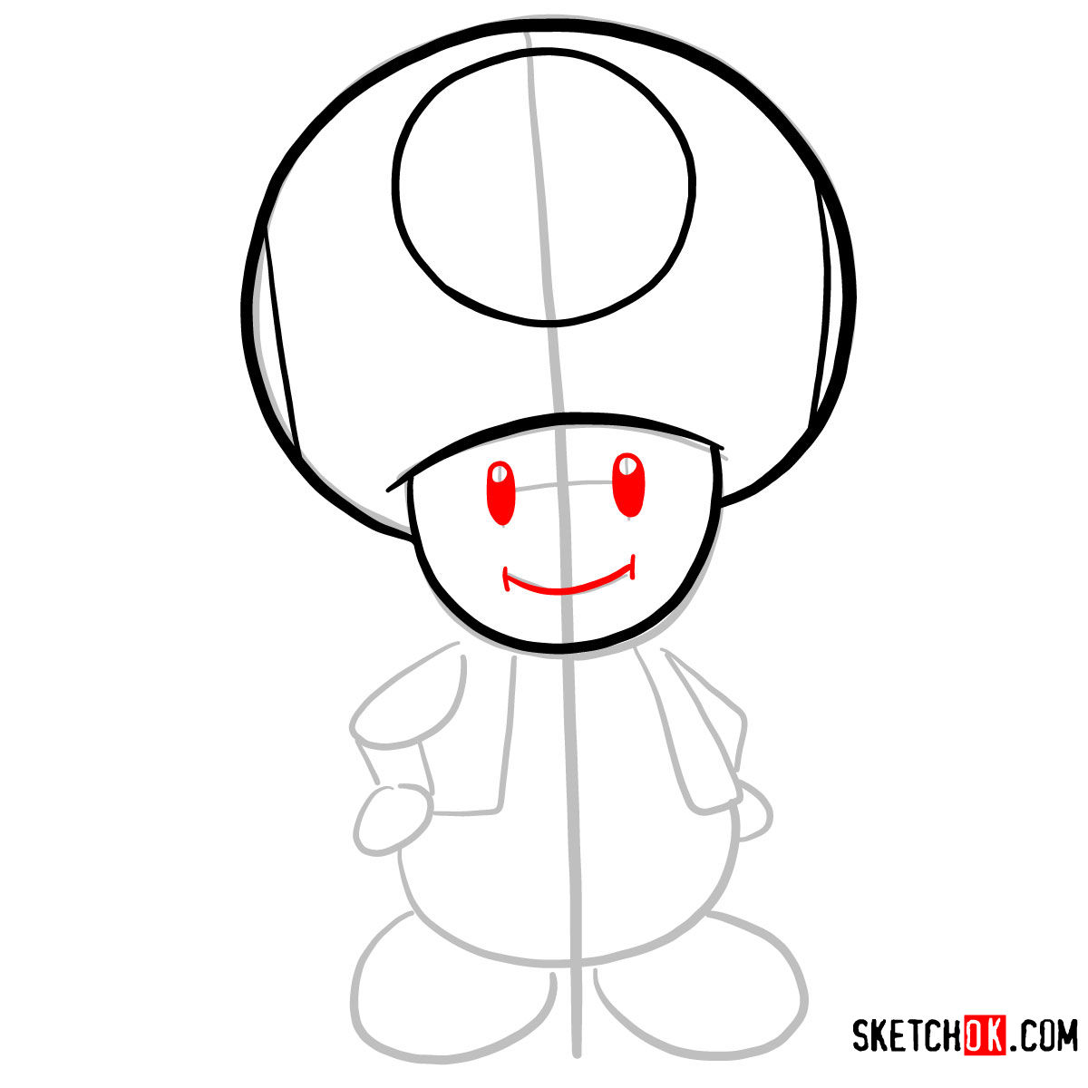 1200x1200 How To Draw Toad Super Mario