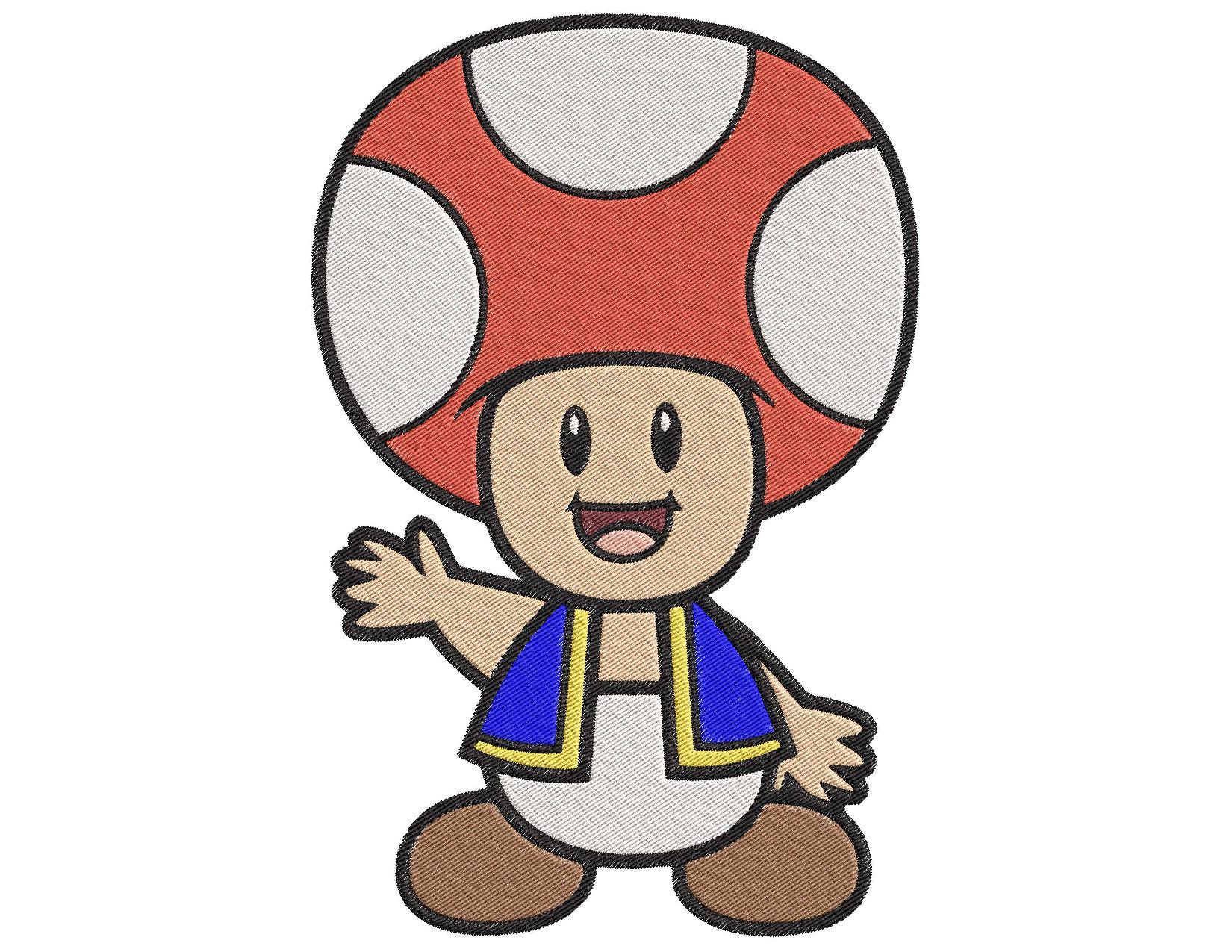 1650x1275 Super Mario Bros Toad Embroidery Design
