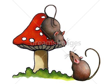 450x339 Hand Drawn Toadstool Mice