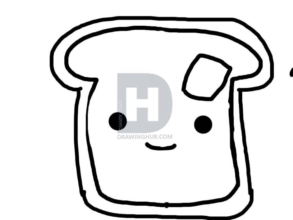 960x720 How To Draw Toast, Step