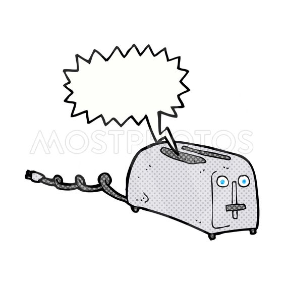 563x563 Cartoon Toaster With Speech