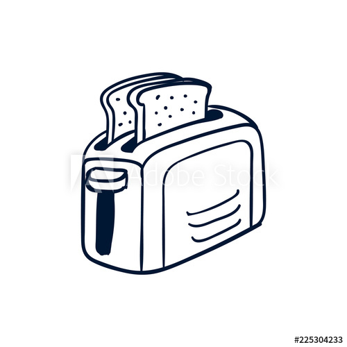 500x500 Toaster Bread Doodle Art