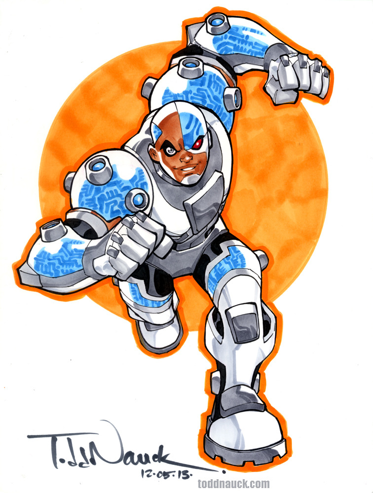 756x1000 Art Of Todd Nauck Cyborg, Teen Titans Go! Pigma Micron Markers