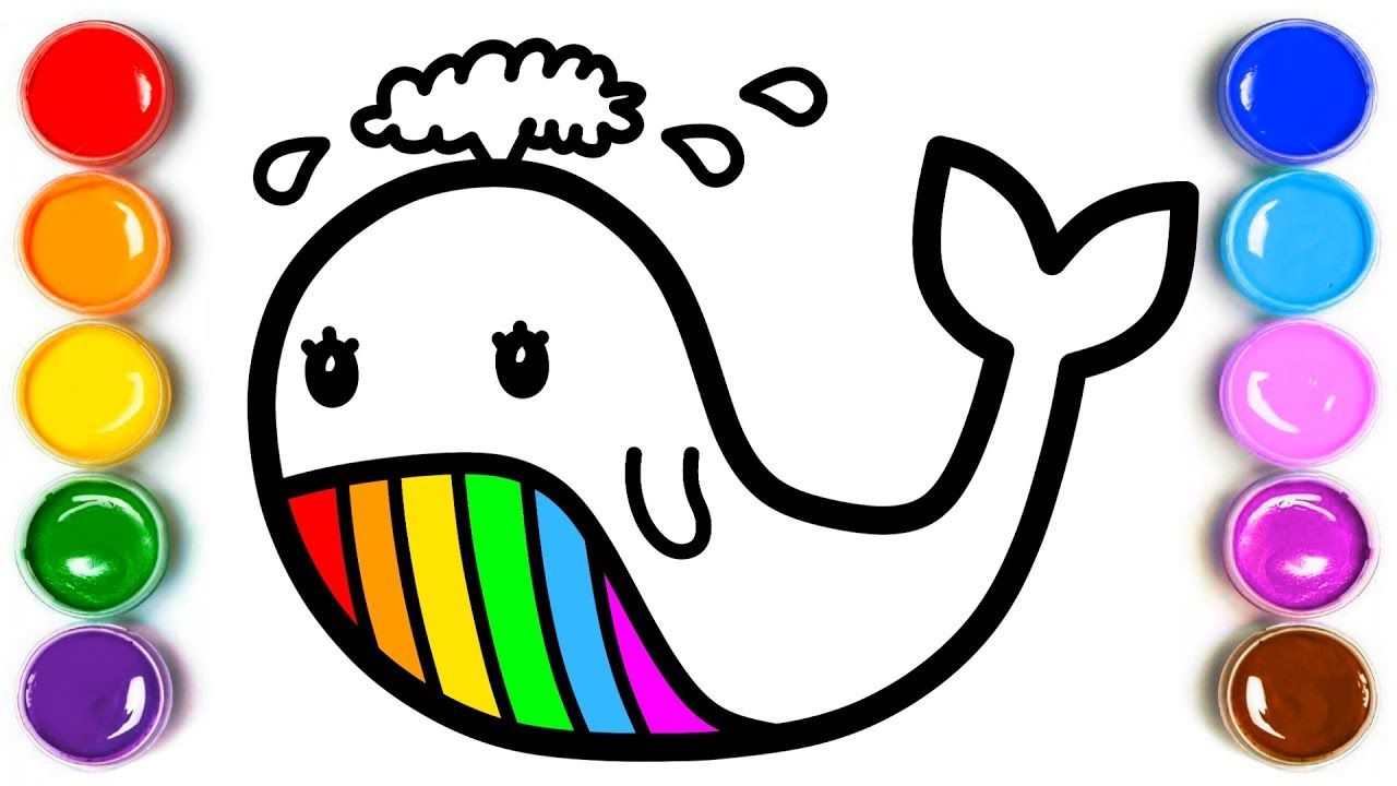 1280x720 Whale Drawing And Coloring Learn Colors For Kids How