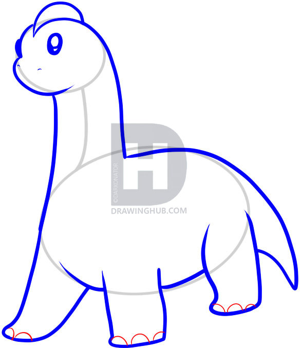 588x677 How To Draw A Dinosaur For Kids, Step