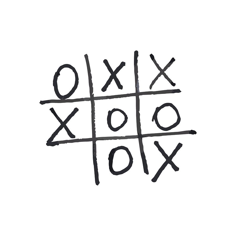 900x900 Tic Tac Toe, Noughts And Crosses Game Painting
