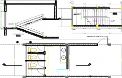 250x160 Stair Elevation Plan And Section Plan Detail Dwg
