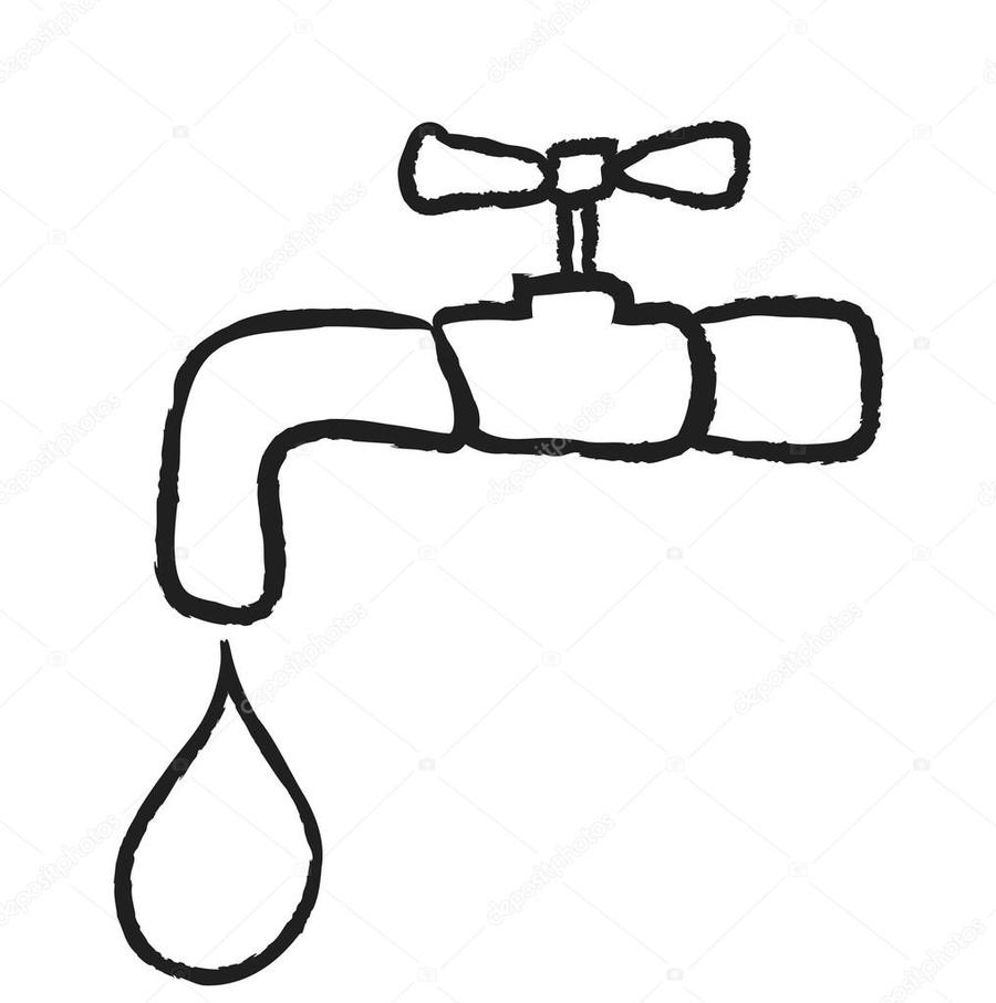 900x907 Download Dripping Water Drawing Clipart Drawing Faucet Handles