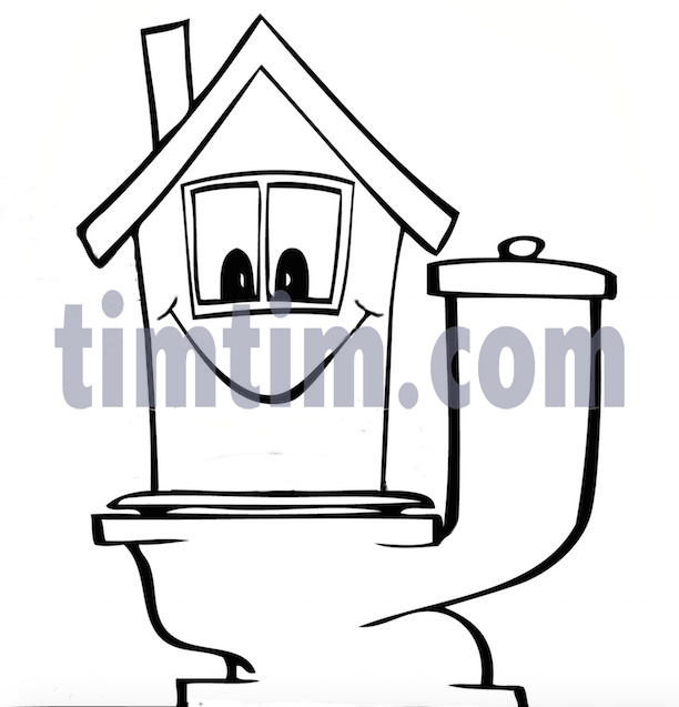 612x637 Free Drawing Of House On Toilet Bw From The Category Building Home