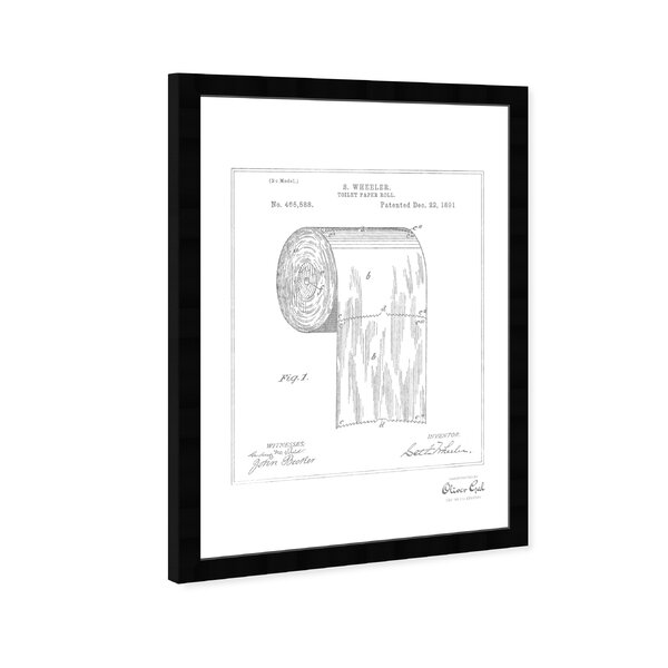 600x600 Toilet Paper Roll Framed Drawing Print Reviews Joss Main