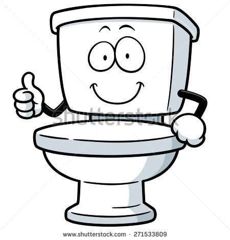 450x470 Vector Illustration Of Cartoon Toilet