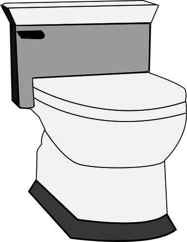 386x500 Vector Drawing Of Toilet With Flusher