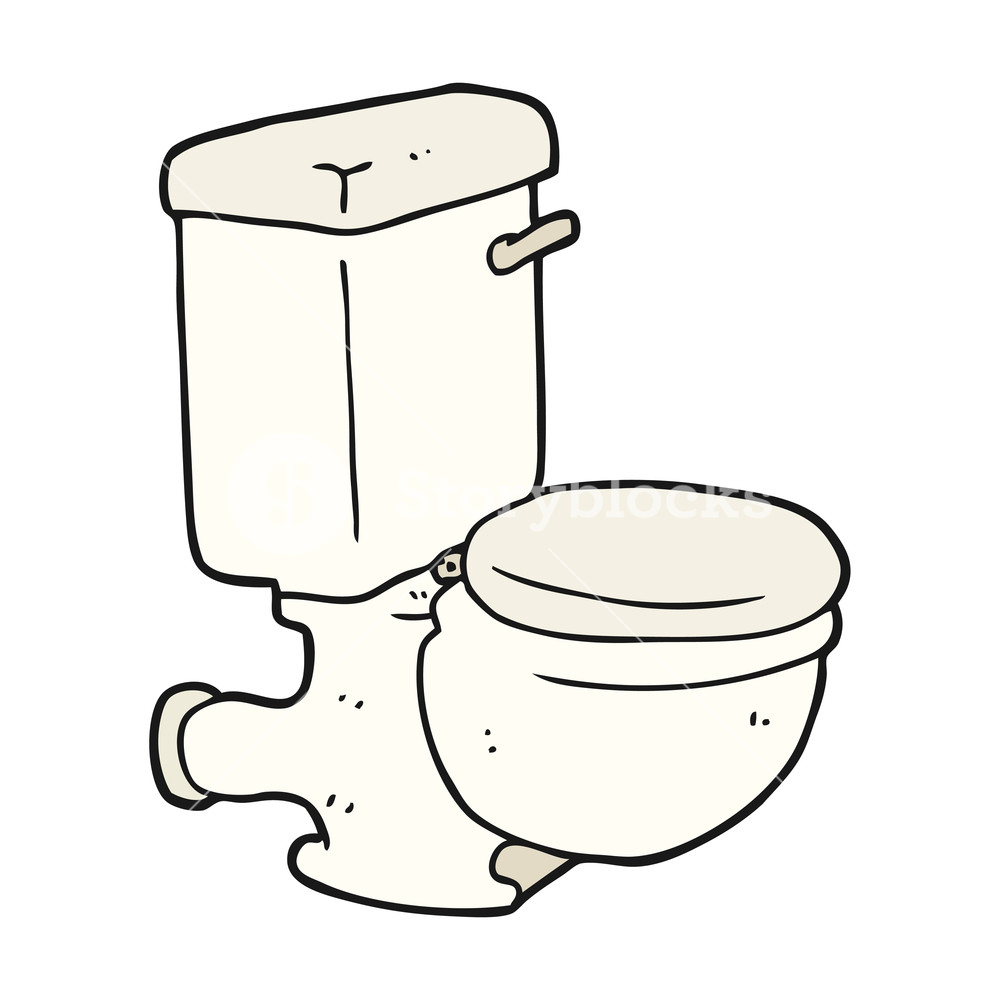 1000x1000 Freehand Drawn Cartoon Toilet Royalty Free Stock Image