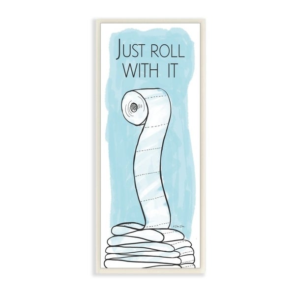 600x600 Shop The Stupell Home Decor Black White And Blue Just Roll With It