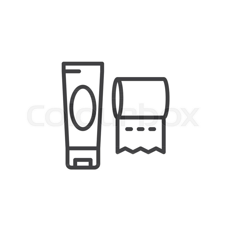 800x800 Toilet Paper And Toothpaste Outline Stock Vector Colourbox