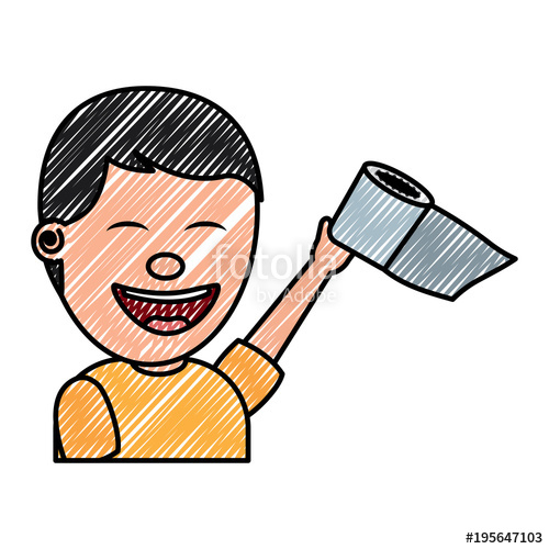 500x500 Portrait Young Man Smiling With Toilet Paper In His Hand