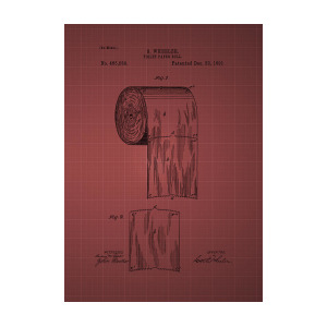 300x300 Toilet Paper Roll Patent Burgundy Photograph