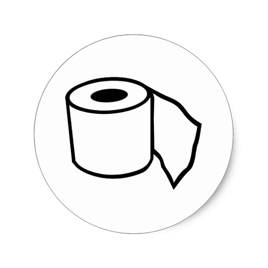 540x540 Toilet Paper Roll Classic Round Sticker
