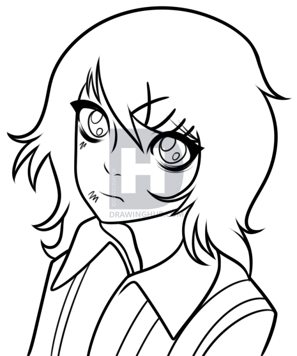 600x720 How To Draw Suzuya From Tokyo Ghoul, Step